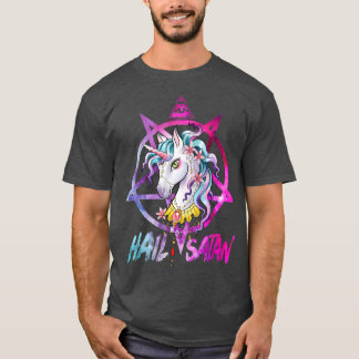 Camiseta Hail Satanás: Muerte de unicornio Hombres Metaliza