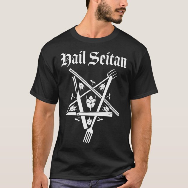 Camiseta Hail Seitan (White) Classic T-Shirt (Anverso)