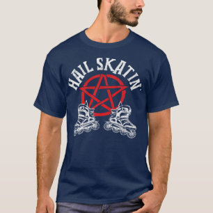 Camiseta Hail Skatin Satanic Cross Roller Skyline Pluma Sat