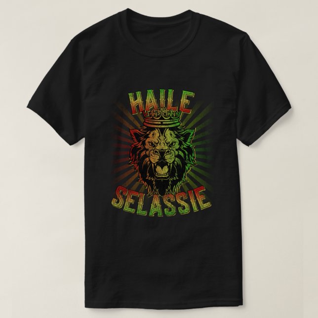 Camiseta Haile Selassie Jah Rastafari (Diseño del anverso)