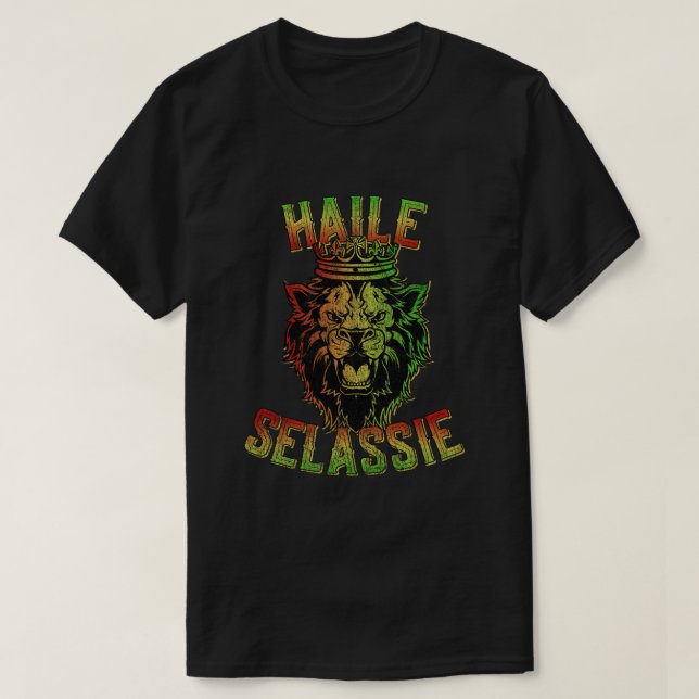 Camiseta Haile Selassie Jah Rastafari Reggae (Diseño del anverso)