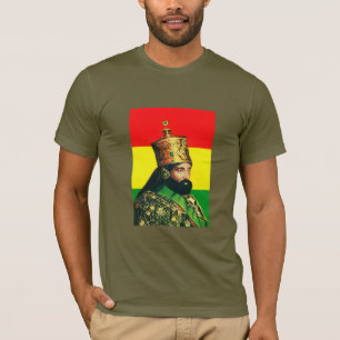 Camiseta Haile Selassie Jah Rastafari Reggae Rasta Raíces 