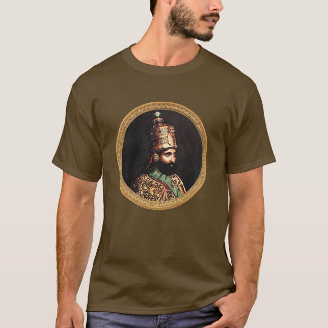 Camiseta Haile Selassie - Jah Rastafari reggae Roots Shirt (Anverso)