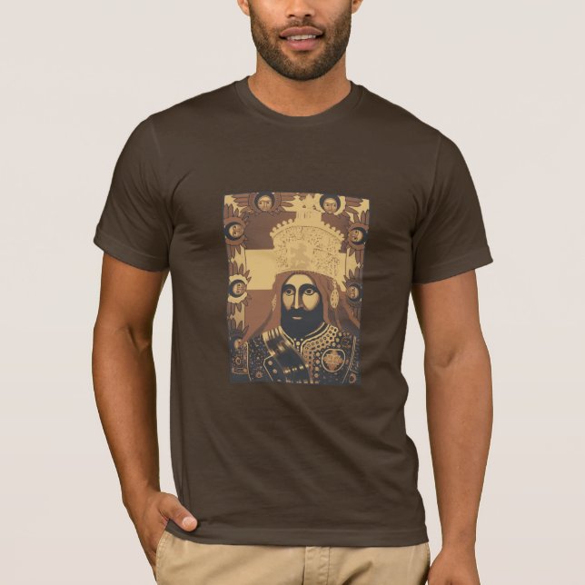 Camiseta Haile Selassie Modern Art Shirt Jah Rastafari Root (Anverso)