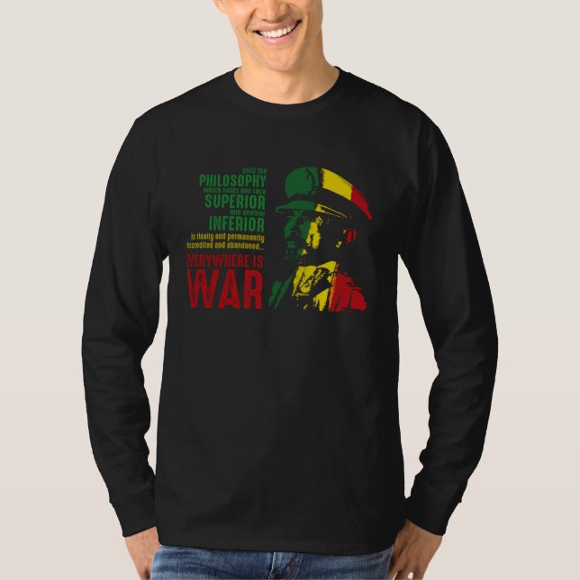 Camiseta Haile Selassie Speech War Judah Lion  Jah Bless Ra (Anverso)