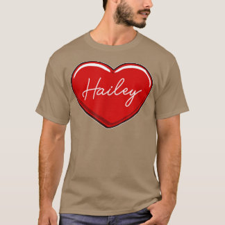Camiseta Hailey, corazón descortezadoCorazones de nombre qu