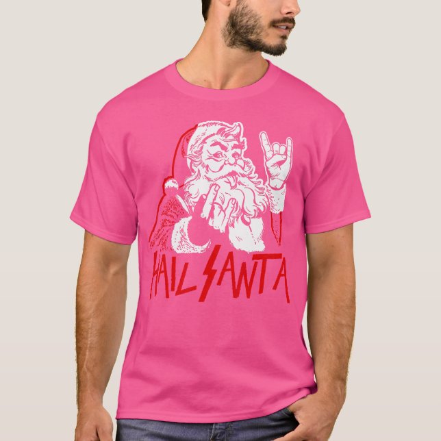 Camiseta #HailSantaSleigher, pesados Navidades Metalizado # (Anverso)