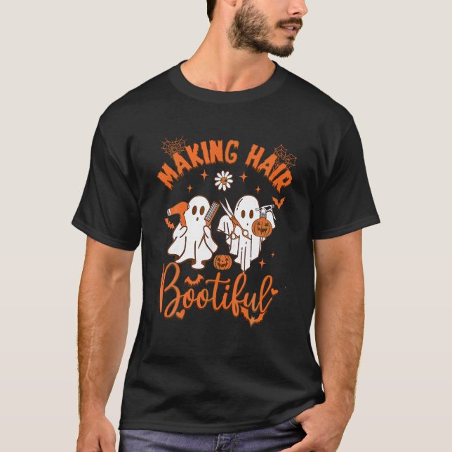 Camiseta Hair Bootious Funny Scary Ghost Hairdresser (Anverso)