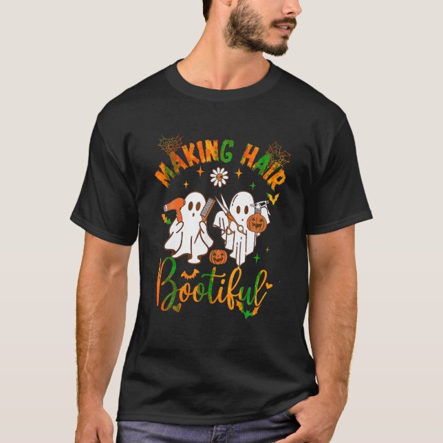 Camiseta Hair Bootious Funny Scary Ghost Hairdresser (Anverso)