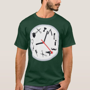 Camiseta Hair-Dresser Barber-Shop Tools Clock Guay Hair