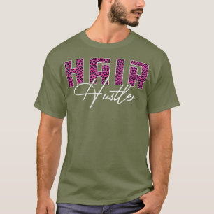 Camiseta Hair Hustler Pink Leopard Funny Hairstylist