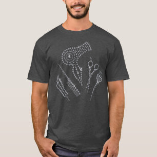 Camiseta Hair Stylist Salon Apron Diamante de imitación Sc