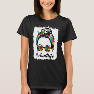 Camiseta Hairbun Puzzle Gafas de sol tía Life Autism Awaren