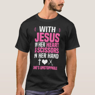Camiseta Hairdresser diseña Chicas Mujeres Cristianas Hairs