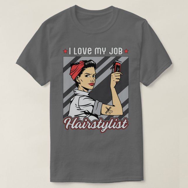 Camiseta Hairdresser Hair Stylist Scissors Haircut Gige Ide (Diseño del anverso)