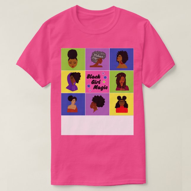 Camiseta Hairstyles mágicos de Chica negro (Diseño del anverso)