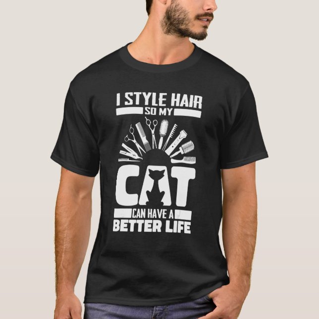 Camiseta Hairstylist Cat Salon Hair - Stylist Hairdresser (Anverso)