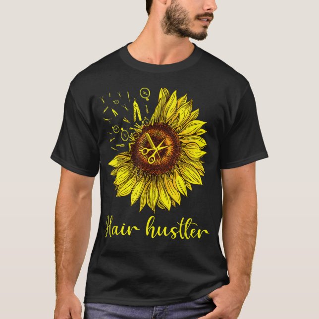 Camiseta Hairstylist Hair Hustler Shirt St Sunflower Gift (Anverso)