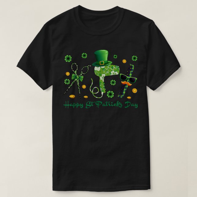 Camiseta Hairstylist Happy St Patrick's Day Hairdresser tam (Diseño del anverso)