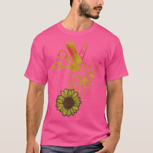 Camiseta Hairstylist Sunflower Design Hippie Hair Salon