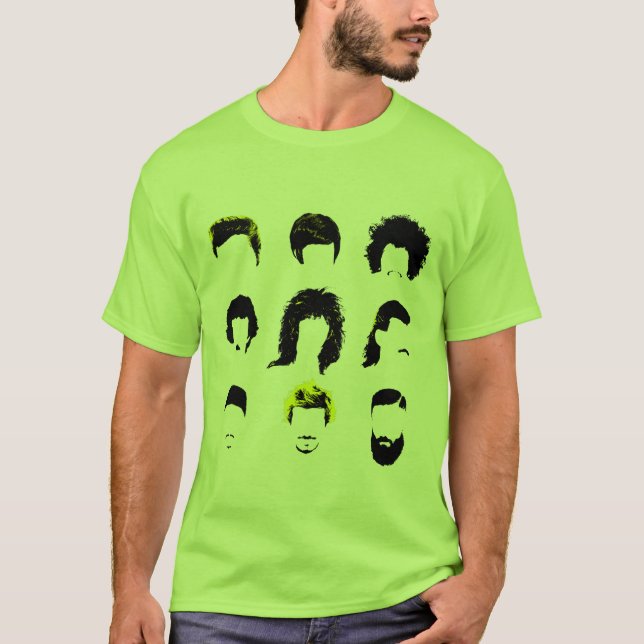 Camiseta Hairvolution - evolución de los peinados de los (Anverso)