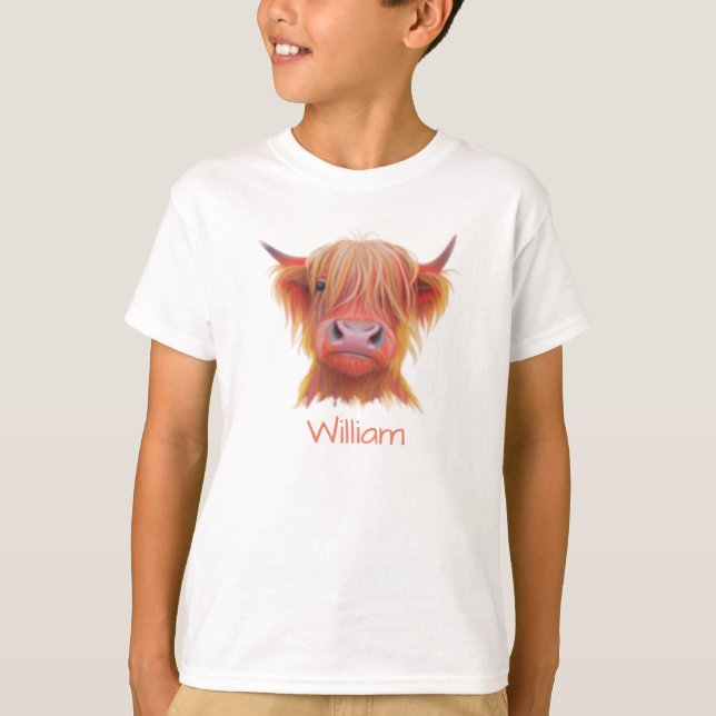Camiseta Hairy Cow, escocés personalizado (Anverso)