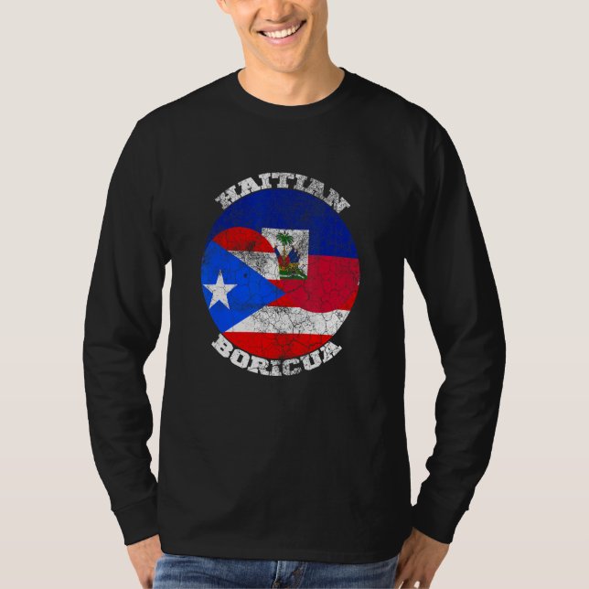 Camiseta Haiti and Puerto Rico flag, Half Haitian Half Bori (Anverso)