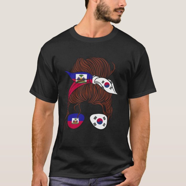 Camiseta Haiti and South Korea Mix Half Haitian half South  (Anverso)