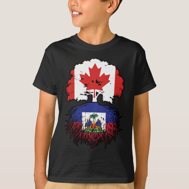 Camiseta Haití: Árbol canadiense haitiano canadiense rompe  (Anverso)