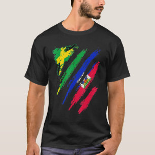 Camiseta Haiti Bandera Creada en Estados Unidos USA Mes del