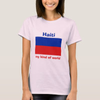 Camiseta Haití Bandera + Mapa + Texto
