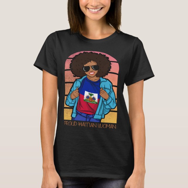 Camiseta Haití: Día de la Bandera Haitiana Mujer Orgullosa  (Anverso)