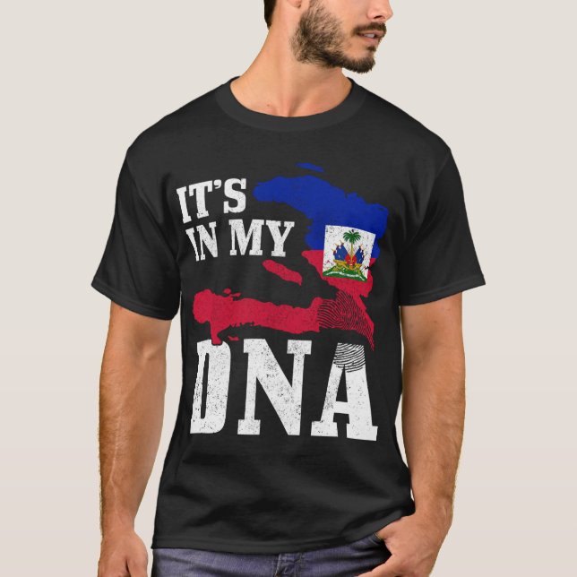 Camiseta Haití: En mi huella digital de ADN Orgullo haitian (Anverso)