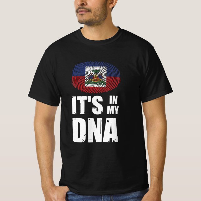 Camiseta Haití está en mi huella digital de ADN Bandera hai (Anverso)