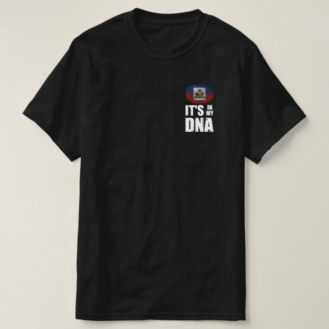 Camiseta Haití está en mi huella digital de ADN Bandera hai (Diseño del anverso)