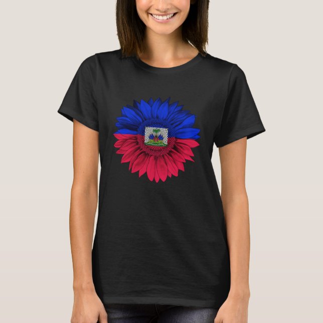 Camiseta Haiti Flag Sunflower Haitian Roots Proud Patriotic (Anverso)
