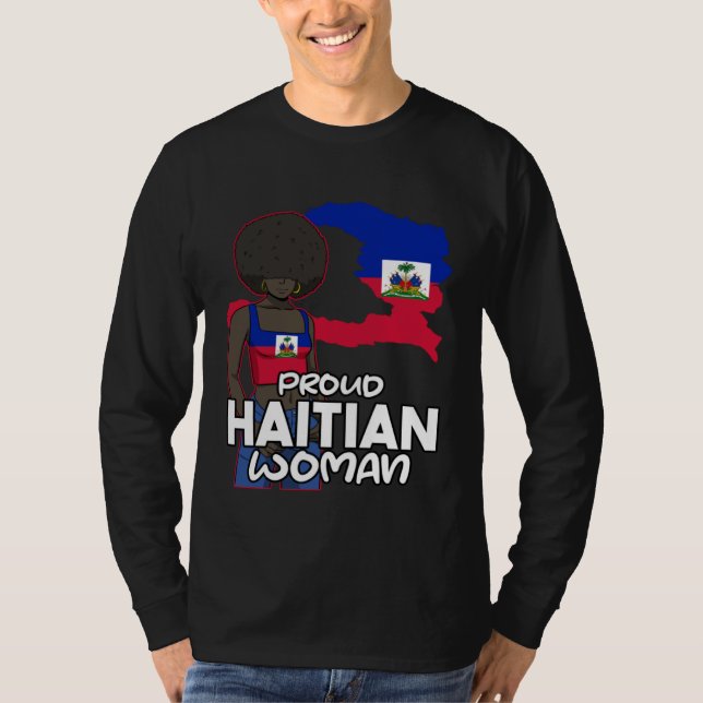 Camiseta Haiti Haitian Flag Day Proud Woman Ayiti Girl (Anverso)