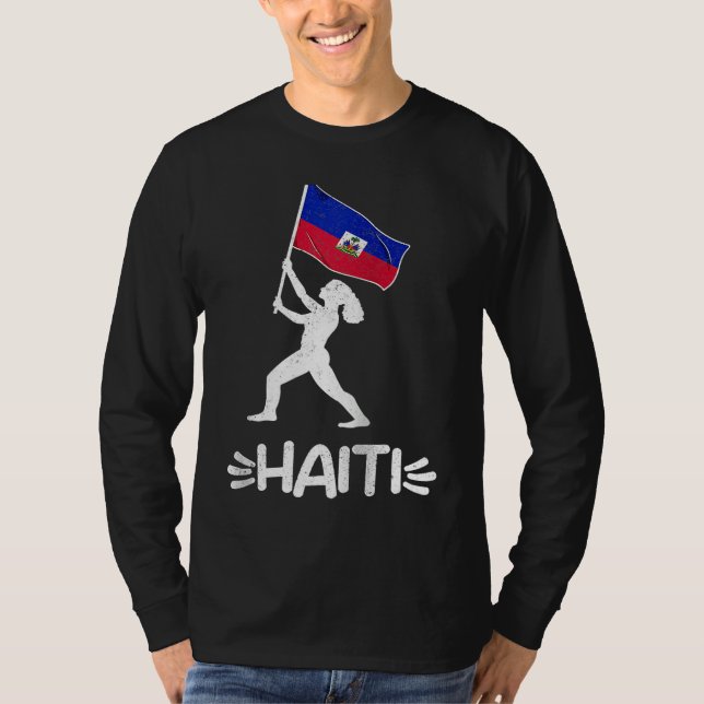 Camiseta Haiti Haitian Love Flag Proud Woman Princess Crown (Anverso)
