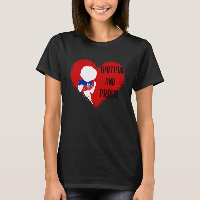 Camiseta Haiti Haitian Love Flag Proud Woman Princess Crown (Anverso)