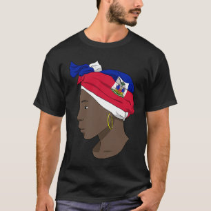 Camiseta Haiti Haitian Love Flag Proud Woman Princess Crown