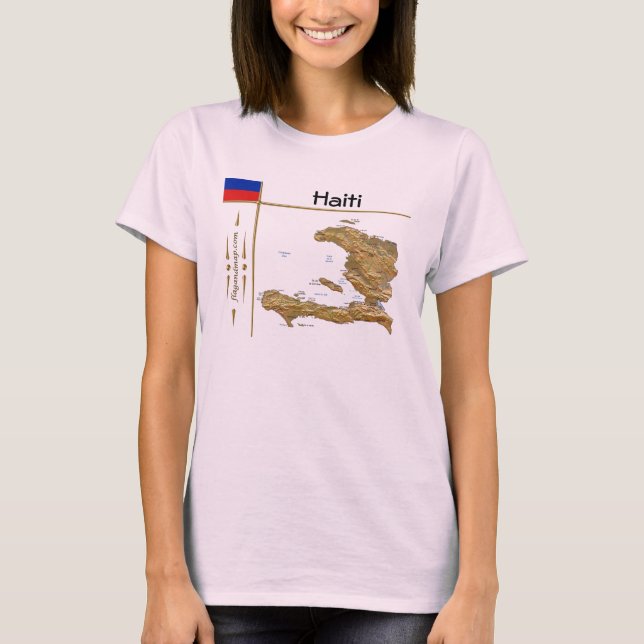 Camiseta Haití Mapa + Bandera + Título (Anverso)