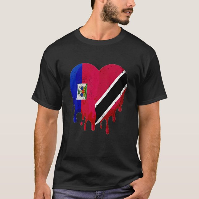Camiseta Haiti Trinidad & Tobago Flag Heart Grown Patriot C (Anverso)