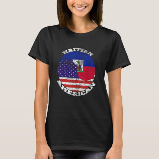 Camiseta Haití y la bandera estadounidense, mitad haitiana