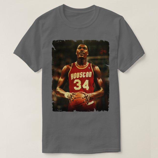 Camiseta Hakeem Olajuwon Diseño Vintage Del Baloncesto 1 (Diseño del anverso)