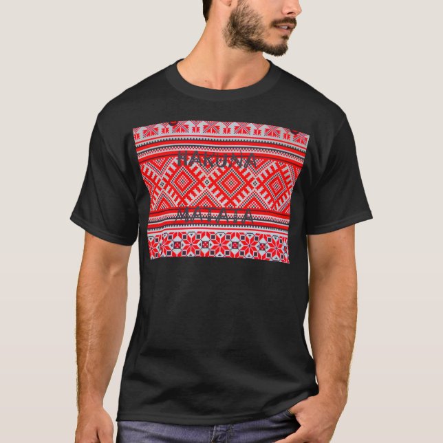 Camiseta Hakuna Matata - Colección de arte swahili sin preo (Anverso)