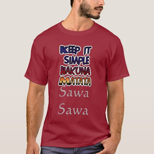 Camiseta Hakuna Matata colorida Manténgalo Sawa Simple (Anverso)