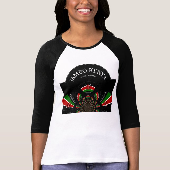 Camiseta Hakuna Matata Jambo Kenya Sleeve Raglan T-Shirt (Anverso)