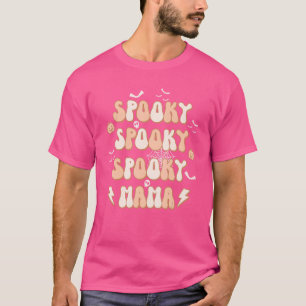 Camiseta Hala estilo retro con el Skeleton mami calabaza