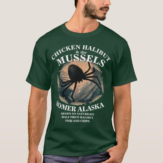 CAMISETA HALBUT DE CHICKEN Y ALASKA AK, LA CASA DE MUSELAS (Anverso)