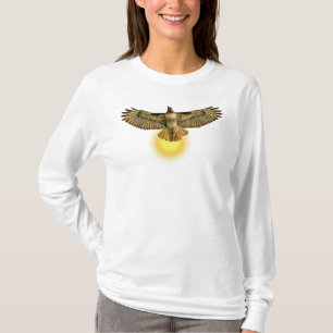 Camiseta Halcón de Cola Roja volando hacia el sol
